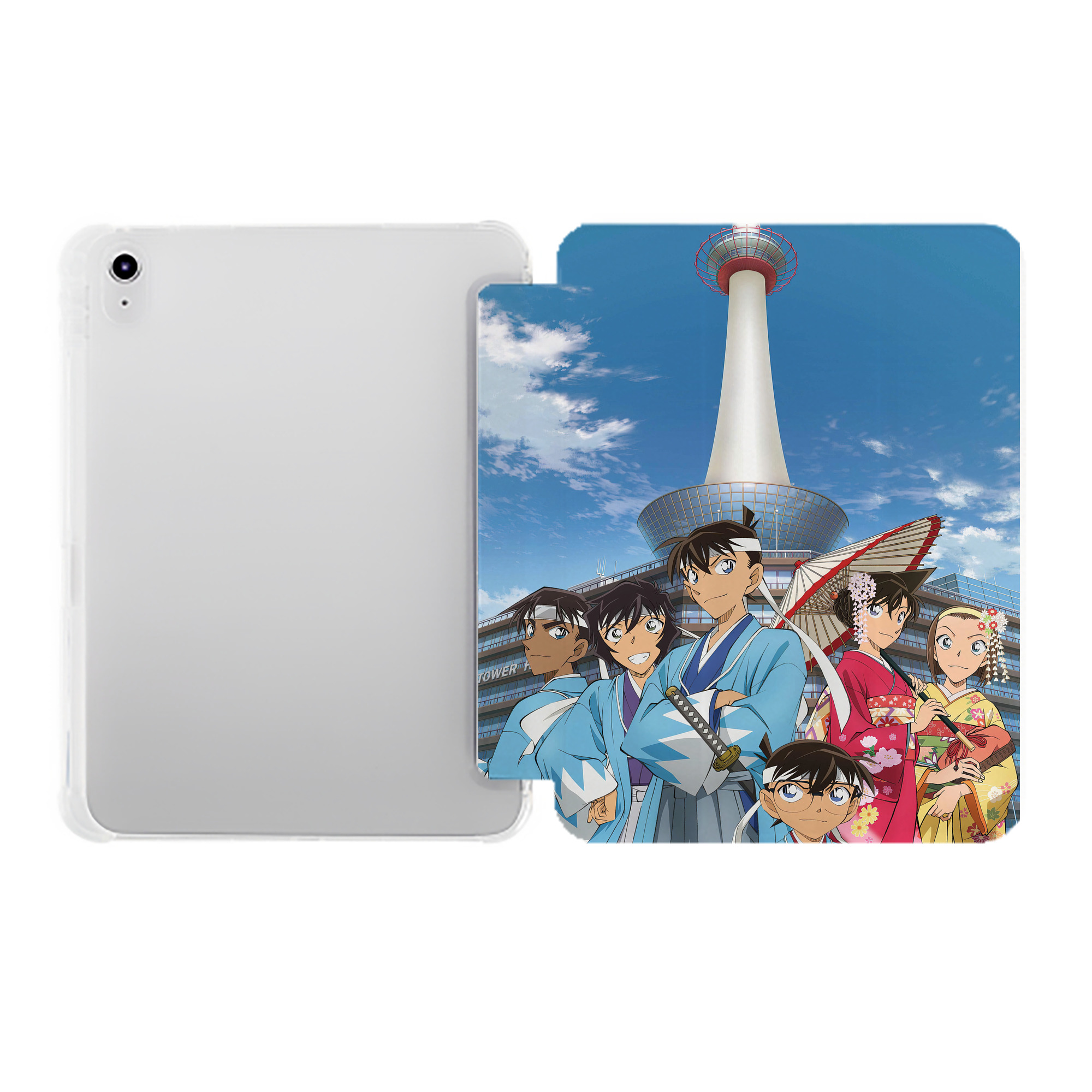 （画像用） 名探偵コナン Detective Conan IPad ケース ペン収納付き 三つ折りスタンド PUレザー×シリコン 対応機種9.5/10.5/10.9インチ